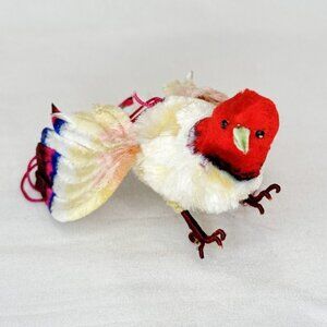 Vintage Chenille Pheasant Fowl Christmas Ornament Spun Pipe Cleaner Bird